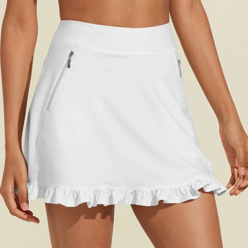 NEW CEGOLFS More Than Basic 17" High Waist Ruffle Skort UPF50+ Size X-Small